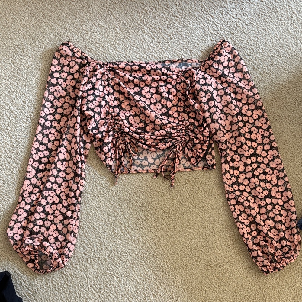 Floral Pink Long Sleeve Blouse